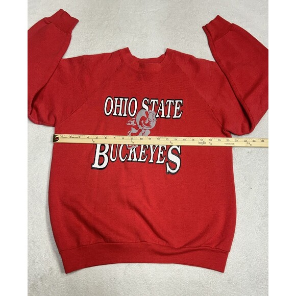 Vintage 80s Ohio State Buckeyes Red Crewneck Sweatshirt Size Large - Picture 5 of 8